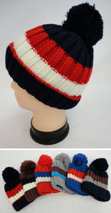 Child's Fleece-Lined Knit HAT [TriColor]